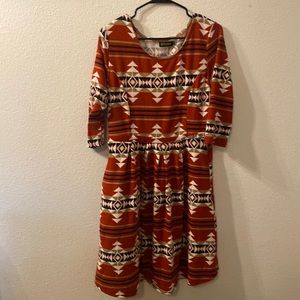 Reborn Aztec print dress with pockets size XL